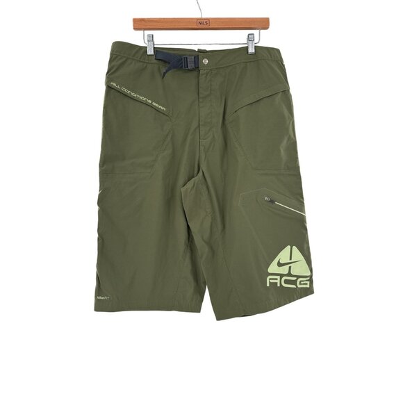 Nike ACG Mens Cordillera All Conditions Gear Outdoor Rock Shorts XL Olive Green - Picture 1 of 11